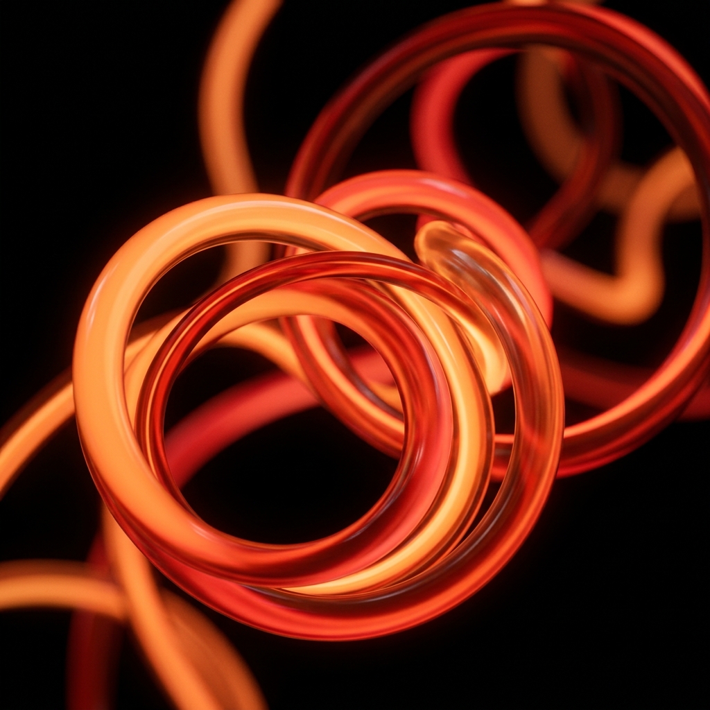 Glowing abstract data visualization loop representation